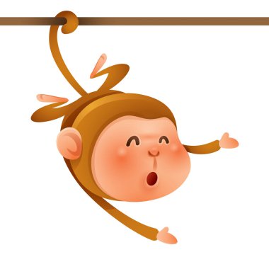 Maymun çizgi film illüstrasyon