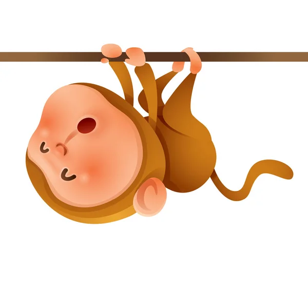 Ilustración de dibujos animados de mono — Vector de stock