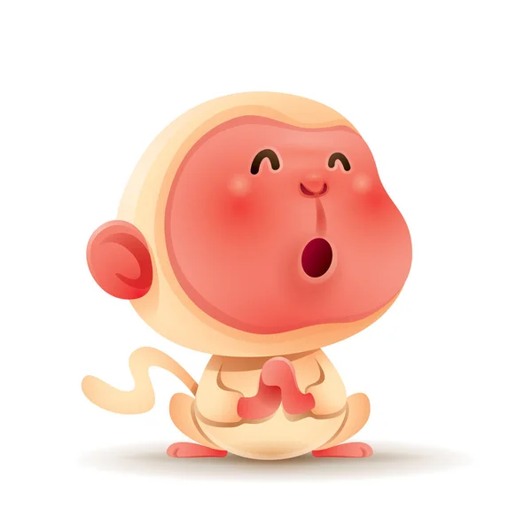 Monkey Cartoon Illustration — Stock vektor