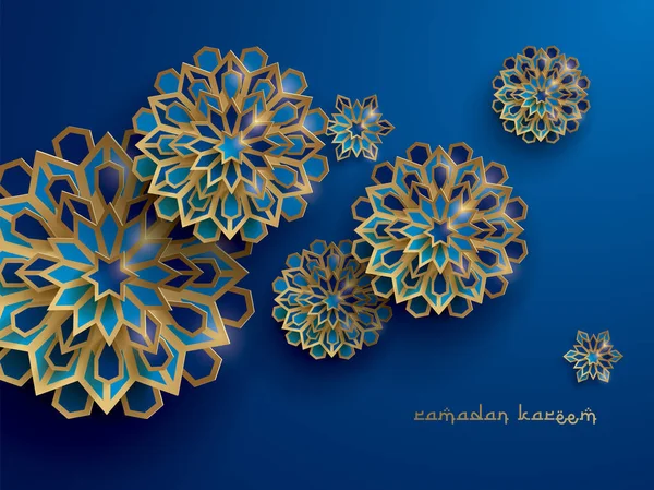 Flores abstractas de geometría ramadán — Vector de stock