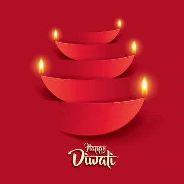Mutlu Diwali kağıt grafik