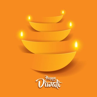 Mutlu Diwali kağıt grafik