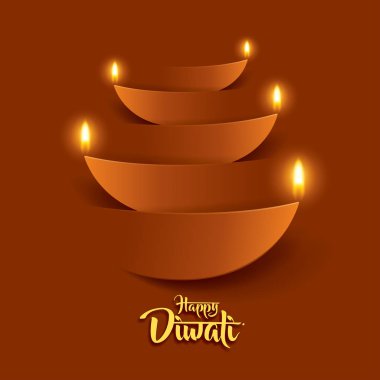Mutlu Diwali kağıt grafik