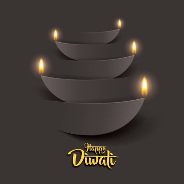 Mutlu Diwali kağıt grafik
