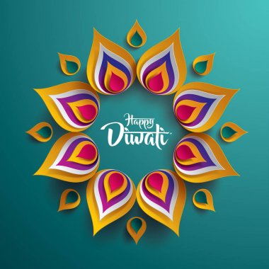 Mutlu Diwali kağıt grafik