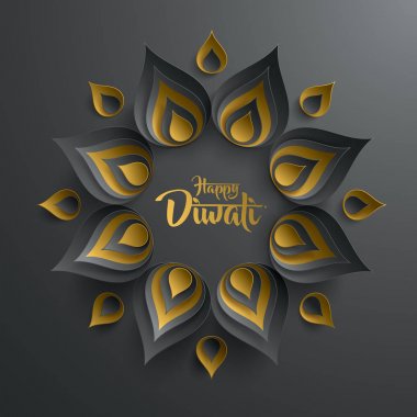 Mutlu Diwali kağıt grafik