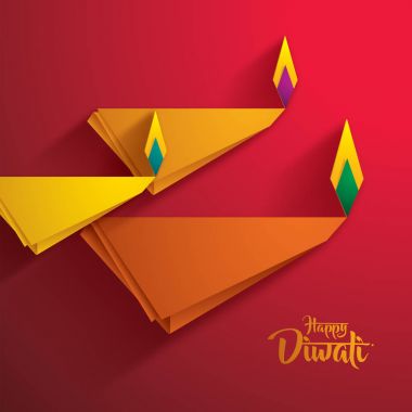 Mutlu Diwali kağıt grafik