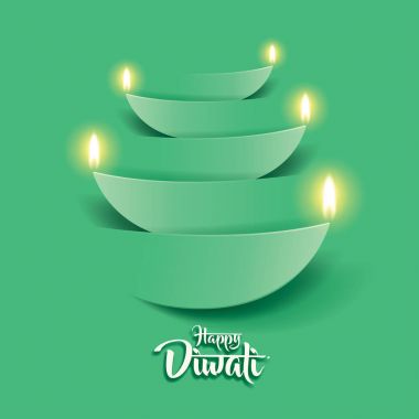 Mutlu Diwali kağıt grafik