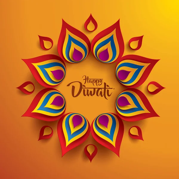 Mutlu Diwali kağıt grafik