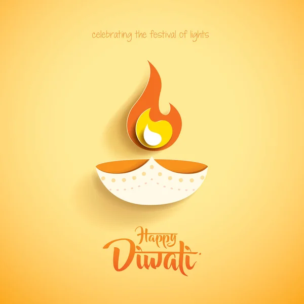 Felice Diwali carta grafica — Vettoriale Stock