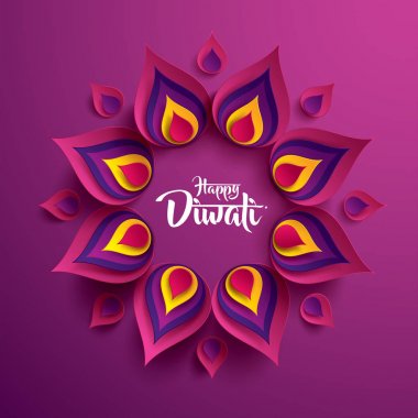 Mutlu Diwali kağıt grafik