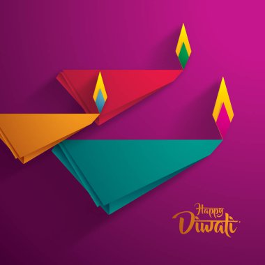 Mutlu Diwali kağıt grafik