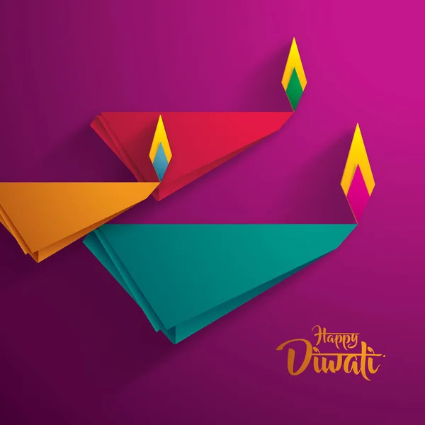 Happy Diwali Paper Graphic — Stock Vector