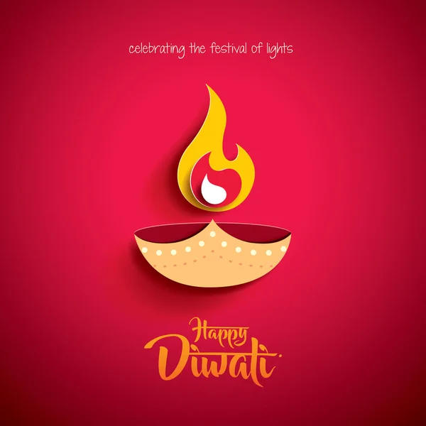 Felice Diwali carta grafica — Vettoriale Stock