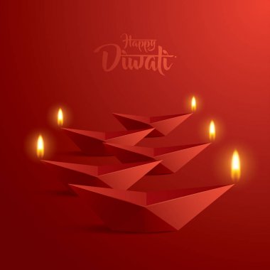 Mutlu Diwali kağıt grafik