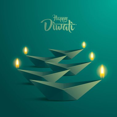 Mutlu Diwali kağıt grafik
