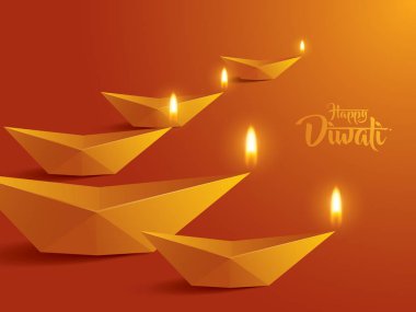 Mutlu Diwali kağıt grafik