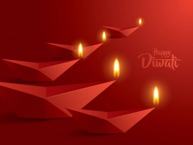 Mutlu Diwali kağıt grafik