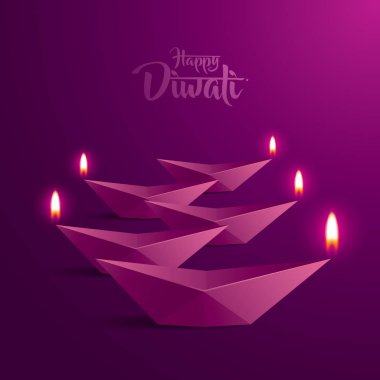 Mutlu Diwali kağıt grafik