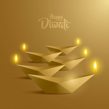 Mutlu Diwali kağıt grafik