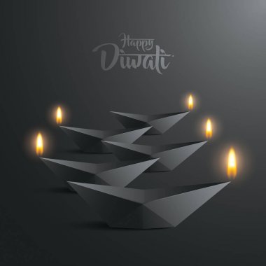 Mutlu Diwali kağıt grafik