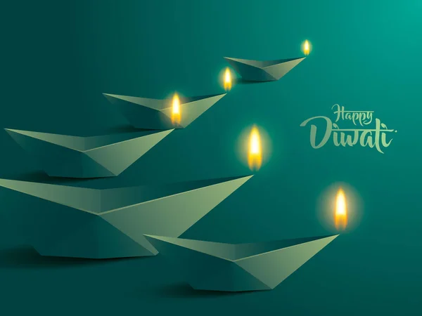 Boldog Diwali papír grafikus — Stock Vector