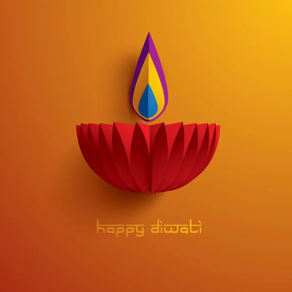 Diseño de lámpara de aceite Diya india — Vector de stock