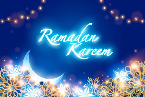 Fond Festival Islamique Avec Croissant Lune Étoile Fascicule Graphic Islamic — Image vectorielle