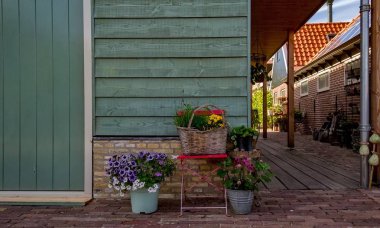 NET ve parlak bir gün renkli Hollandalı ev