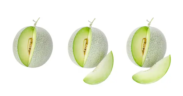 Green melon on white — Stock Photo, Image