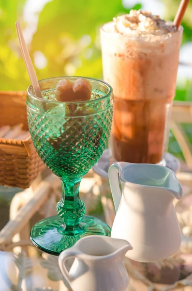 Buzlu kahve cam — Stok fotoğraf