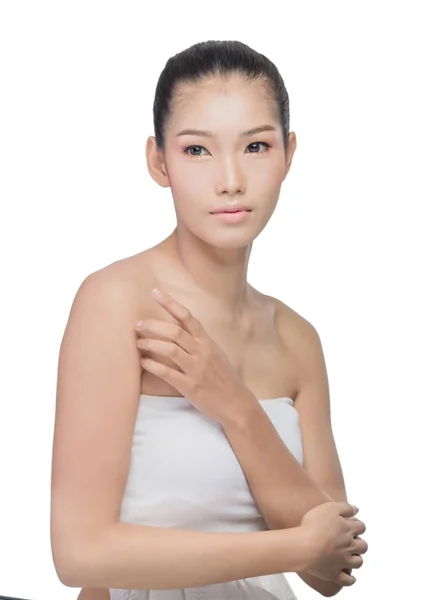 Asiatisk kvinna med skönhet ansikte — Stockfoto