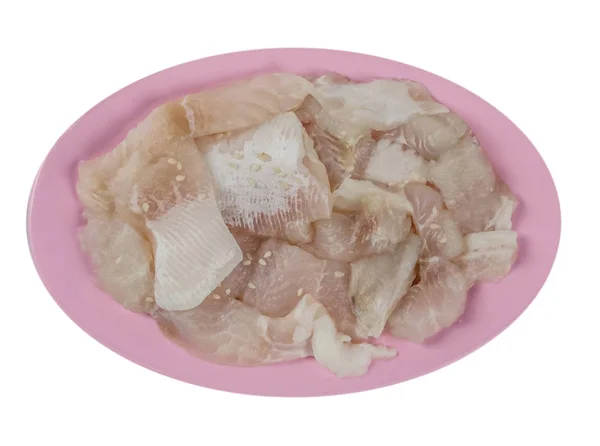 Raw white fish  on plate — Stock Photo, Image