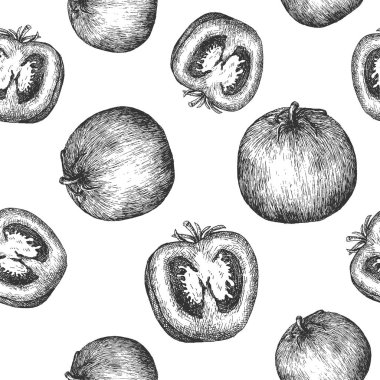 Dikişsiz desen tasarım veya arka plan domates ile.