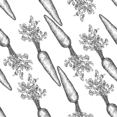 Dikişsiz desen tasarım veya havuç ile arka plan. 