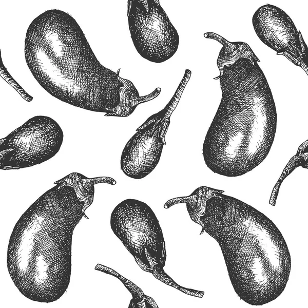 Бесшовный дизайн узора или фон с баклажанами . — стоковый вектор