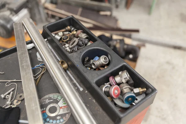 Metal Spare Parts on the table — Stock Photo, Image