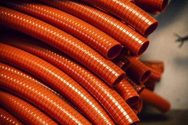 Red plastic hoses — Stock Photo, Image