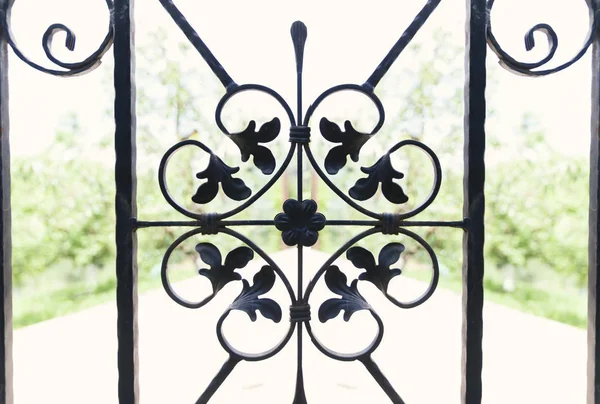 Ornamental wrought iron fence — Stock Photo, Image