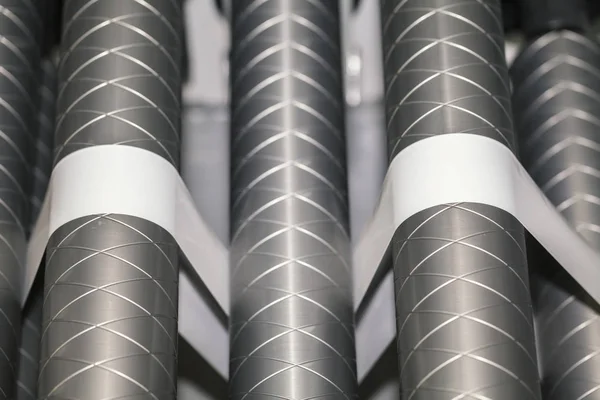 Metal rollers for printing press — Stock Photo, Image