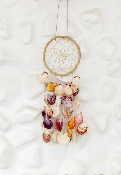 Trap for dreams with decorative shells — Stock Photo, Image