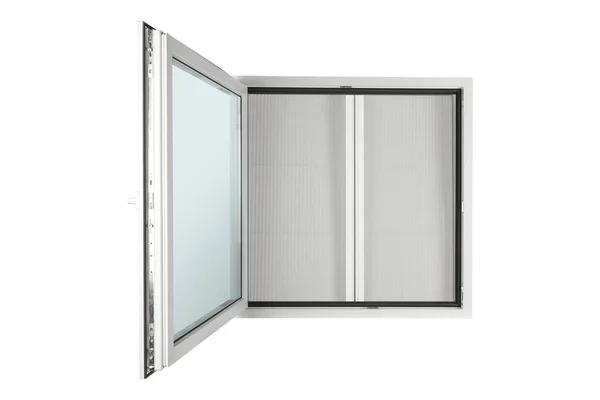 Okna PCV na białym tle — Zdjęcie stockowe