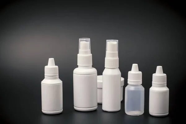 Sæt plastflasker til kosmetisk brug - Stock-foto