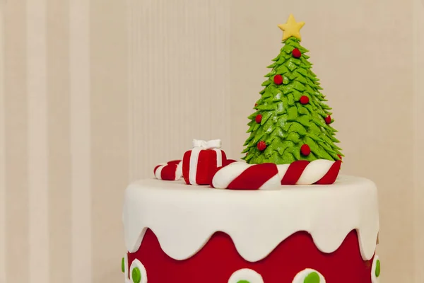 Cake with marzipan decorations — Stock Photo, Image