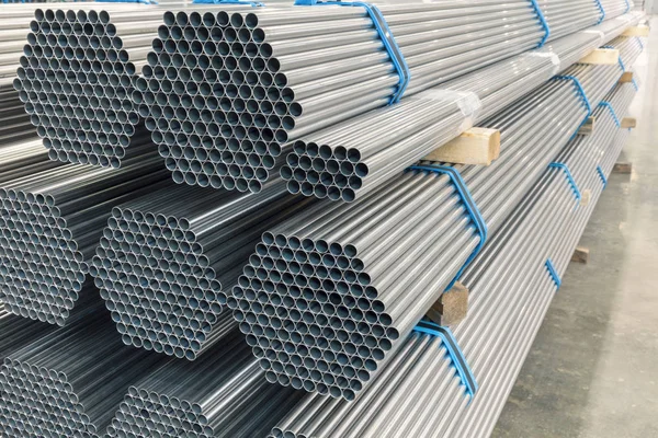 Steel pipes on the pile — Stock Photo, Image