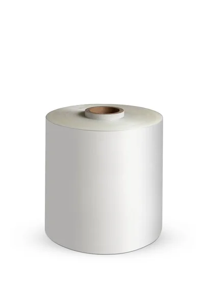 Rollo Papel Pvc Aislado Blanco Primer Plano — Foto de Stock