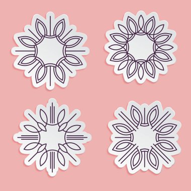 Set of simple and graceful vector label clipart