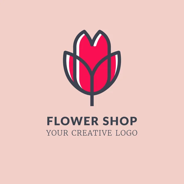 Modelo de design de logotipo criativo flor — Vetor de Stock