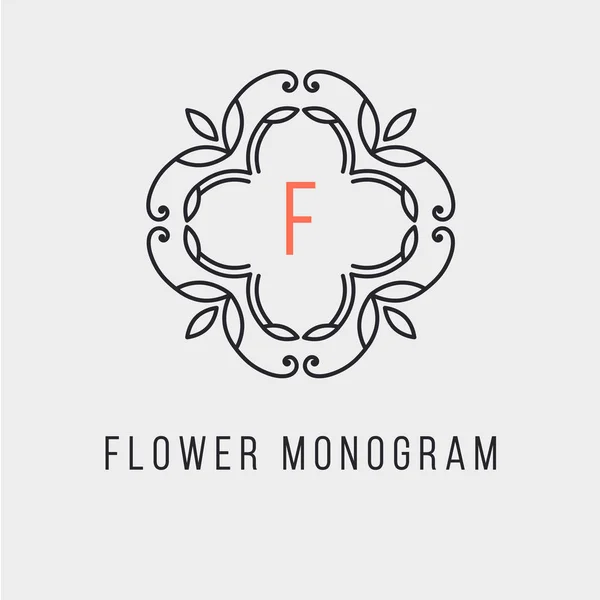Plantilla de diseño monograma simple y elegante — Archivo Imágenes Vectoriales