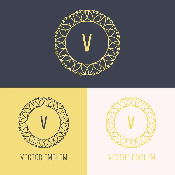 Plantilla de diseño monograma simple y elegante — Vector de stock